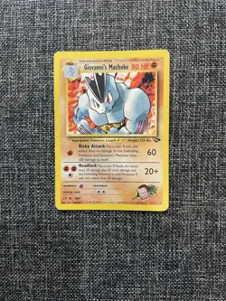 Giovanni's Machoke 42/132 Pokemon Gym Challenge Pokemon TCG Card MP - Image 1