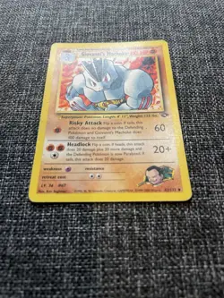 Giovanni's Machoke 42/132 Pokemon Gym Challenge Pokemon TCG Card MP - Image 2
