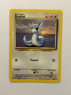 Pokemon Card Base Set Unlimited Dratini 26/102 Near Mint - Image 1