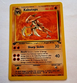 Kabutops 24/62 1st Edition Non Holo Fossil Pokemon Card NM/LP - Image 1
