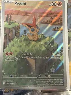 Pokemon TCG Scarlet & Violet Victini Jumbo Black Star Promo Card SVP 208 - Image 1