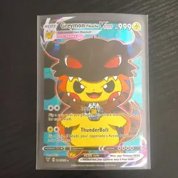 Pokemon Greymon Pikachu VCOS 019/053 Full Art Holo Card 2023 English FANART - Image 1