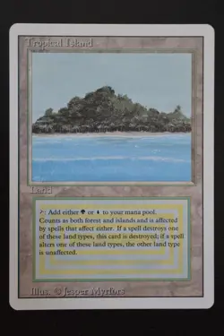 Magic The Gathering MTG TROPICAL ISLAND #1 Revised MP Moderately Played - Image 1