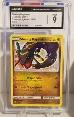 CGC 9 Shining Rayquaza Holo Shining Legends 2017 Pokemon Card #56 - Image 1