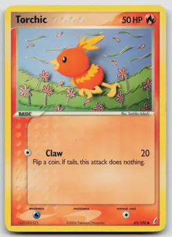 Torchic - 65/100 Sachiko Adachi Art Crystal Guardians Common Pokemon TCG Card - Image 1