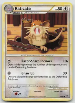 Raticate 34/90 Undaunted Sachiko Adachi Art Pokemon TCG Card - Image 1
