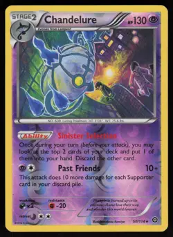 Reverse Holo Chandelure 50/114 XY - Steam Siege Tomokazu Komiya Pokemon TCG Card - Image 1