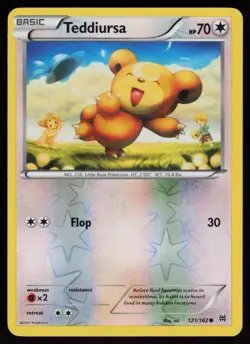 Reverse Holo Teddiursa 121/162 XY - BREAKthrough sui Art Pokemon TCG Card - Image 1