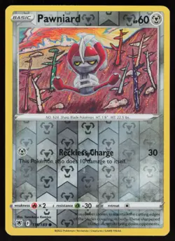 Reverse Holo Pawniard 115/189 Astral Radiance Tomokazu Komiya Pokemon TCG Card - Image 1