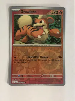 Pokemon TCG Scarlet & Violet Reverse Holographic Growlithe 030/198 Near Mint - Image 1