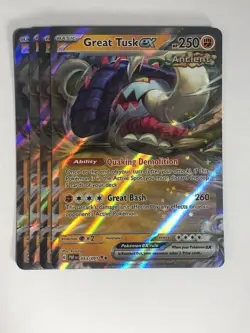 Pokemon TCG Paldean Fates 4x Playset Great Tusk EX 053/091 Near Mint - Image 1