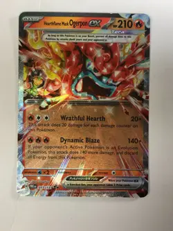 Pokemon TCG Prismatic Evolutions Hearthflame Mask Ogerpon EX 017/131 Near Mint - Image 1