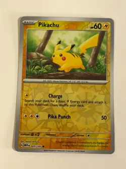 Pokemon TCG 151 Reverse Holographic Pikachu 025/165 Near Mint - Image 1