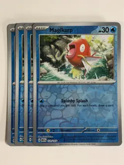 Pokemon TCG 151 4x Playset Reverse Holographic Magikarp 129/165 Near Mint - Image 1