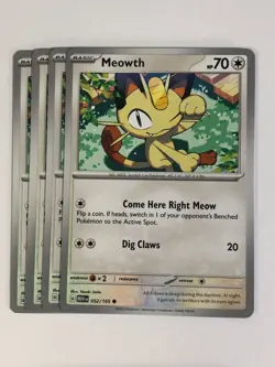 Pokemon TCG 151 4x Playset Meowth 052/165 Near Mint - Image 1