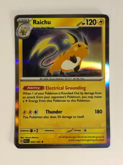 Pokemon TCG 151 Holographic Raichu 026/165 Near Mint - Image 1