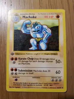 Pokemon Machoke 1st Edition Base Set Shadowless Vintage - Wotc - Image 1