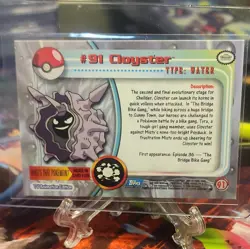 Cloyster Rainbow Topps Blue Label Pokemon Card #91 Vintage - Image 2
