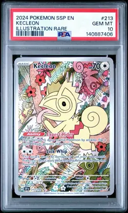 Pokemon Kecleon TCG Illustration Rare Holo Card 213/191 Surging Sparks PSA 10 - Image 1