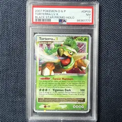2007 POKEMON DIAMOND & PEARL BLACK STAR PROMO HOLO #DP09 TORTERRA LV.X PSA 7 - Image 1