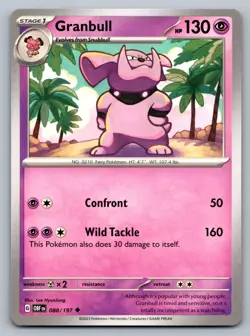 Pokemon TCG SV03: Obsidian Flames Granbull 088/197 - Image 1