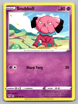 Pokemon TCG SWSH03: Darkness Ablaze Snubbull 070/189 - Image 1