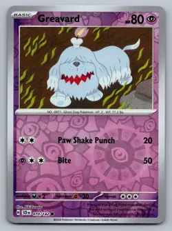 Pokemon TCG SV07: Stellar Crown Greavard 070/142 Reverse Holo - Image 1