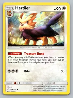 Pokemon TCG SM Base Set Herdier 104/149 - Image 1