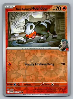 Pokemon TCG SV10: Destined Rivals Team Rocket's Houndour 037/182 Reverse Holo - Image 1