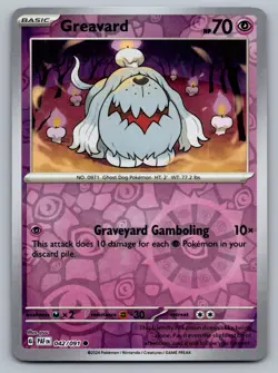Pokemon TCG SV: Paldean Fates Greavard 042/091 Reverse Holo - Image 1