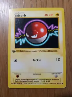 Pokemon Voltorb 1st Edition Base Set Shadowless Vintage - Wotc - Image 1