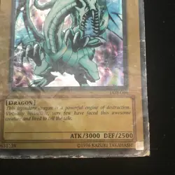 Yugioh Blue-Eyes White Dragon LOB-001 Card 1996 - Image 5
