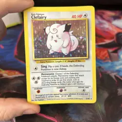Pokemon TCG Clefairy Base Set Holo Unlimited Rare Card - Image 1