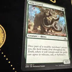 MTG Magic the Gathering Wild Ceratok (150/291) Guilds of Ravnica LP - Image 3
