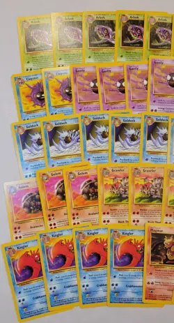 1999 Pokemon Fossil Base Unlimited Card Lot of 375 Common Pokemon Partial Set - Image 3