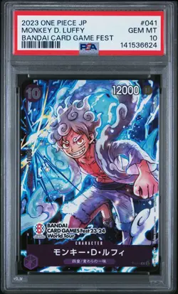 2023 ONE PIECE JAPANESE PROMOS BANDAI CARD GAME FEST #041 MONKEY D. LUFFY PSA 10 - Image 1