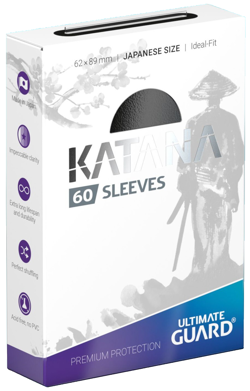 60 Ultimate Guard Katana Black Japanese Small Card Sleeves Deck Protector japan - Image 1