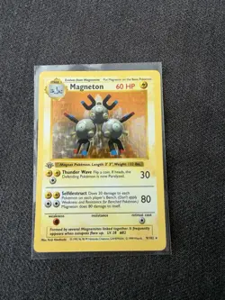 1999 Pokemon Base Set 1st Edition Holo Magneton 9/102 - MP - Image 1