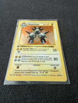 1999 Pokemon Base Set 1st Edition Holo Magneton 9/102 - MP - Image 4