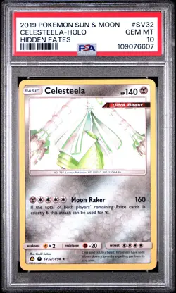 Celesteela Shiny Holo PSA 10 2019 Hidden Fates #SV32 Pokemon Card - Image 1
