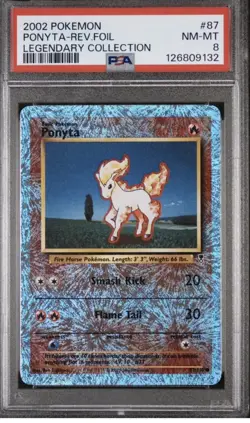2002 Pokemon Legendary Coll. Reverse Holo Ponyta #87 PSA 8 LOW POP - Image 1