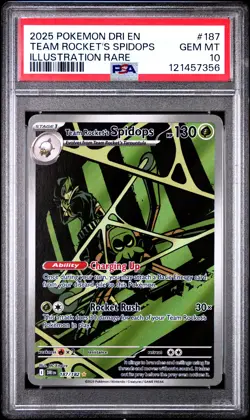 2025 POKEMON DRI EN-DESTINED RIVALS #187 TEAM ROCKET'S SPIDOPS PSA 10 - Image 1