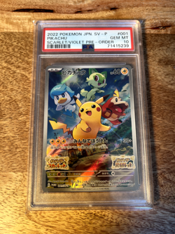 PSA 10 Pikachu Promo 001-SVP Gem Mint Japanese Pokemon Card - Image 1
