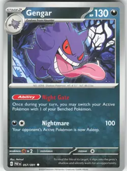Gengar 057/091 Uncommon Paldean Fates Pokemon Near Mint - Image 1