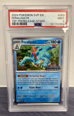 Pokemon Feraligatr 089 Prerelease Staff Promo Holo PSA 9 Scarlet & Violet 2024 - Image 1