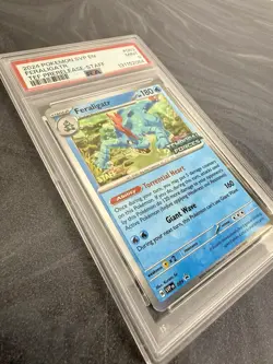 Pokemon Feraligatr 089 Prerelease Staff Promo Holo PSA 9 Scarlet & Violet 2024 - Image 3
