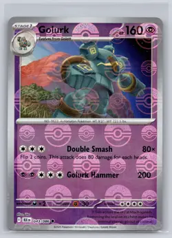Golurk (Poke Ball Pattern) 043/086 Holo Uncommon Black Bolt Pokemon Near Mint - Image 1