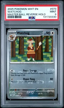 Watchog Masterball Pokemon Wht En-White Flare 073 NM PSA 9 - Image 1