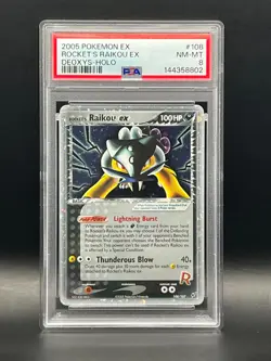 2005 Pokemon EX Deoxys-Rocket's Raikou Ex 108/107 Secret Rare Holo- NM-MT PSA 8 - Image 1
