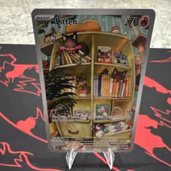 Pokemon Litten Illustration Rare Full Art Holo SV05 Temporal Forces 184/162 70HP - Image 2